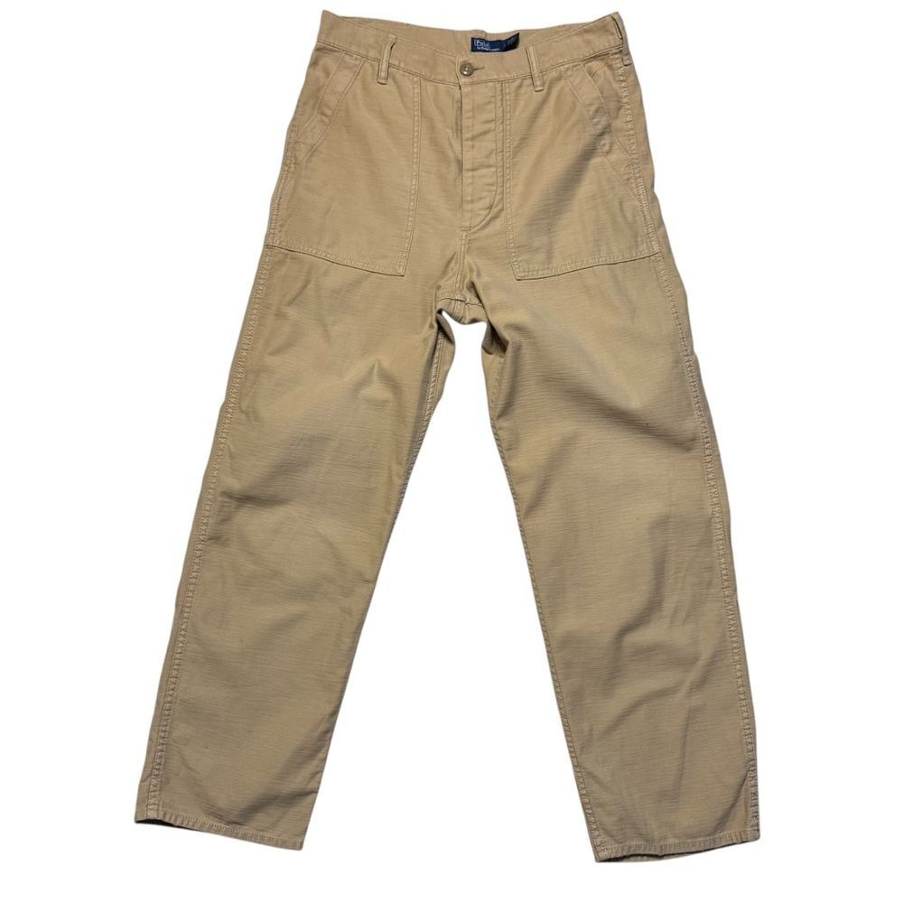Polo Ralph Lauren Tan Cotton Sateen Utility Pants Trousers Women's Size 8
